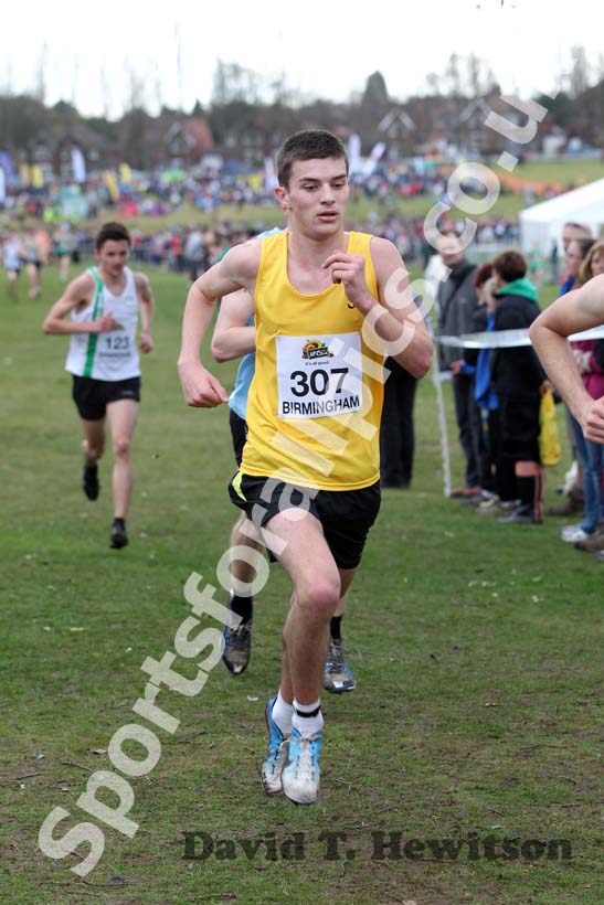 Ian Bailey in the Under-20 Men, McCain Inter Counties Cross Country, Cofton Park, Birmingham.